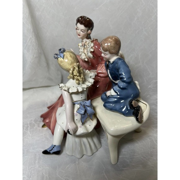 FLORENCE CERAMICS, “Story Book Hour” 1950 With Boy & Girl, Excellent Condition - Picture 6 of 14
